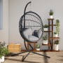 Hanging egg chair stand black steel by , Garden rockers - Ref: Foro24-4007413, Price: 98,99 €, Discount: %