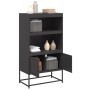 Aparador de acero negro 68,5x38,5x123,5 cm de , Aparadores - Ref: Foro24-846500, Precio: 112,05 €, Descuento: %