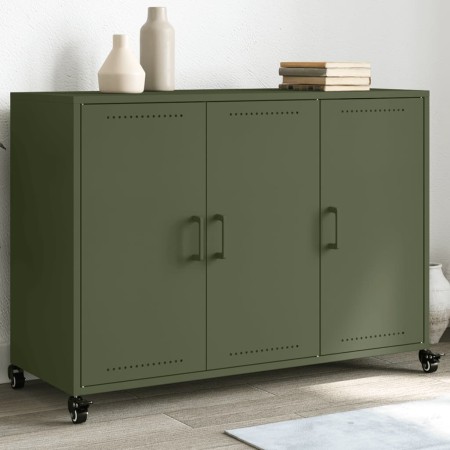 Cold-rolled steel sideboard in olive green 100.5x39x72 cm by , Sideboards - Ref: Foro24-846684, Price: 146,02 €, Discount: %