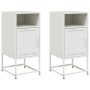 Bedside tables 2 units white steel 36x39x78 cm by , Nightstands - Ref: Foro24-846577, Price: 110,99 €, Discount: %