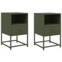 Bedside tables 2 units olive green steel 36x39x60.5 cm by , Nightstands - Ref: Foro24-846563, Price: 106,50 €, Discount: %