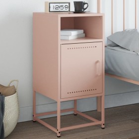 Pink steel bedside table 36x39x78 cm by , Nightstands - Ref: Foro24-846568, Price: 62,80 €, Discount: %