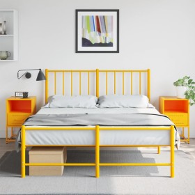 Bedside tables 2 units mustard yellow steel 36x39x60.5 cm by , Nightstands - Ref: Foro24-846561, Price: 106,50 €, Discount: %