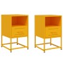 Bedside tables 2 units mustard yellow steel 36x39x60.5 cm by , Nightstands - Ref: Foro24-846561, Price: 106,50 €, Discount: %