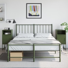 Bedside tables 2 units olive green steel 36x39x78 cm by , Nightstands - Ref: Foro24-846575, Price: 110,68 €, Discount: %