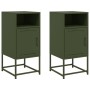 Bedside tables 2 units olive green steel 36x39x78 cm by , Nightstands - Ref: Foro24-846575, Price: 110,68 €, Discount: %