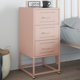 Pink steel bedside table 36x39x78 cm by , Nightstands - Ref: Foro24-846580, Price: 85,99 €, Discount: %