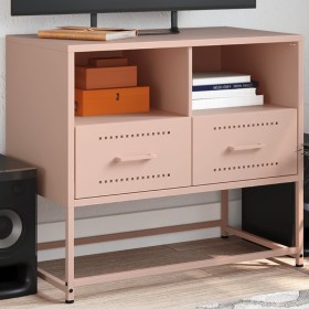 Steel TV stand in pink, 68x39x60.5 cm by , TV Furniture - Ref: Foro24-846549, Price: 90,99 €, Discount: %