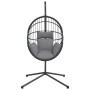 Hanging egg chair with rattan and gray steel stand by , Garden rockers - Ref: Foro24-4007407, Price: 218,85 €, Discount: %