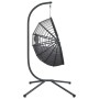 Hanging egg chair with rattan and gray steel stand by , Garden rockers - Ref: Foro24-4007407, Price: 218,85 €, Discount: %