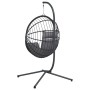 Hanging egg chair with rattan and gray steel stand by , Garden rockers - Ref: Foro24-4007407, Price: 218,85 €, Discount: %