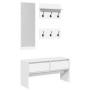 4-piece engineered wood white entryway furniture set by , Benches for halls and storage - Ref: Foro24-847919, Price: 112,76 €...