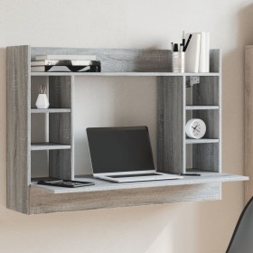 Wall-mounted desk in gray Sonoma engineered wood, 105x48x75 cm. by , Desks - Ref: Foro24-847973, Price: 70,95 €, Discount: %