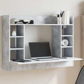 Escritorio de pared madera ingeniería gris hormigón 105x48x75cm de , Escritorios - Ref: Foro24-847971, Precio: 68,97 €, Descu...