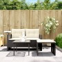 Gartensofa-Set mit 3-teiligen Kissen aus schwarzem Kunststoff-Rattan von , Outdoor-Sofas - Ref: Foro24-365457, Preis: 209,08 ...