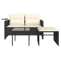 Gartensofa-Set mit 3-teiligen Kissen aus schwarzem Kunststoff-Rattan von , Outdoor-Sofas - Ref: Foro24-365457, Preis: 209,08 ...