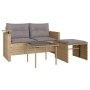 Garden sofa set with beige cushions 3 pieces PE rattan by , Outdoor sofas - Ref: Foro24-365462, Price: 214,85 €, Discount: %