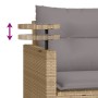 Garden sofa set with beige cushions 3 pieces PE rattan by , Outdoor sofas - Ref: Foro24-365462, Price: 214,85 €, Discount: %