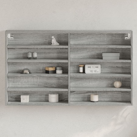 Vitrina de madera de ingeniería gris Sonoma 100x15x58 cm de , Estantes y estanterías - Ref: Foro24-847931, Precio: 55,45 €, D...