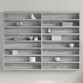 Ingenieurholz-Vitrine in Sonoma-Grau 100x8,5x75 cm von , Regale und Regale - Ref: Foro24-847938, Preis: 54,99 €, Rabatt: %