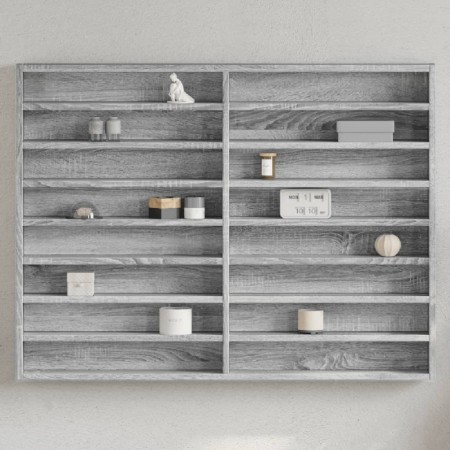 Vitrina de madera de ingeniería gris Sonoma 100x8,5x75 cm de , Estantes y estanterías - Ref: Foro24-847938, Precio: 54,99 €, ...