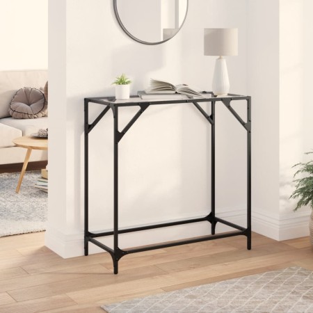 Mesa consola superficie vidrio transparente acero 80x35x81 cm de , Mesas consola - Ref: Foro24-846018, Precio: 49,79 €, Descu...