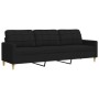 Sofá de 3 plazas de tela negro 210 cm de , Sofás - Ref: Foro24-4007418, Precio: 302,15 €, Descuento: %