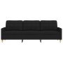 Sofá de 3 plazas de tela negro 210 cm de , Sofás - Ref: Foro24-4007418, Precio: 302,15 €, Descuento: %