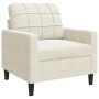 Sillón de terciopelo color crema 60 cm de , Sofás - Ref: Foro24-4007612, Precio: 154,99 €, Descuento: %