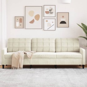 3-seater cream velvet sofa, 210 cm by , Sofas - Ref: Foro24-4007652, Price: 298,10 €, Discount: %