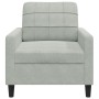 Sillón de terciopelo gris claro 60 cm de , Sofás - Ref: Foro24-4007604, Precio: 135,70 €, Descuento: %