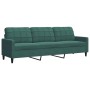 Dreisitzer-Sofa aus dunkelgrünem Samt, 210 cm von , Sofas - Ref: Foro24-4007646, Preis: 293,78 €, Rabatt: %