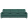 Dreisitzer-Sofa aus dunkelgrünem Samt, 210 cm von , Sofas - Ref: Foro24-4007646, Preis: 294,08 €, Rabatt: %