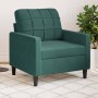 Sillón de terciopelo verde oscuro 60 cm de , Sofás - Ref: Foro24-4007606, Precio: 153,39 €, Descuento: %