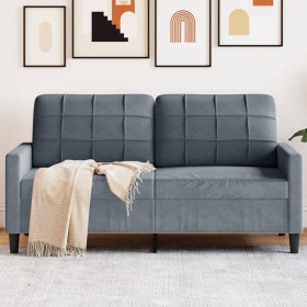 Dark gray velvet 2-seater sofa, 140 cm by , Sofas - Ref: Foro24-4007625, Price: 207,16 €, Discount: %