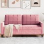 Zweiplätziges Sofa aus rosa Samtstoff, 140 cm. von , Sofas - Ref: Foro24-4007627, Preis: 221,48 €, Rabatt: %