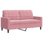 Zweiplätziges Sofa aus rosa Samtstoff, 140 cm. von , Sofas - Ref: Foro24-4007627, Preis: 221,99 €, Rabatt: %