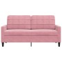 Zweiplätziges Sofa aus rosa Samtstoff, 140 cm. von , Sofas - Ref: Foro24-4007627, Preis: 221,99 €, Rabatt: %