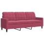 Sofá de 3 plazas de terciopelo rojo tinto 180 cm de , Sofás - Ref: Foro24-4007638, Precio: 275,21 €, Descuento: %