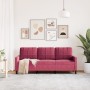 3-seater velvet sofa in burgundy red, 180 cm by , Sofas - Ref: Foro24-4007638, Price: 275,21 €, Discount: %