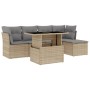 Gartensofa-Set mit 6-teiligen Kissen aus synthetischem Rattan in Beige. von , Gartensets - Ref: Foro24-3266549, Preis: 409,08...