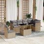 Set of 7-piece garden sofas and beige synthetic rattan cushions by , Garden sets - Ref: Foro24-3266619, Price: 520,72 €, Disc...