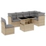 Set of 7-piece garden sofas and beige synthetic rattan cushions by , Garden sets - Ref: Foro24-3266619, Price: 520,72 €, Disc...