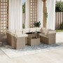 Gartensofa-Set mit 10-teiligen beigen Kissen aus synthetischem Rattan. von , Gartensets - Ref: Foro24-3266818, Preis: 795,78 ...