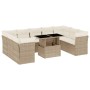 Gartensofa-Set mit 10-teiligen beigen Kissen aus synthetischem Rattan. von , Gartensets - Ref: Foro24-3266818, Preis: 795,78 ...