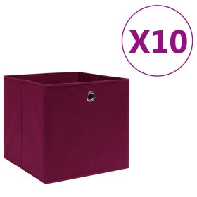 Aufbewahrungsboxen 10 Stück dunkelroter Vliesstoff 28x28x28 cm von vidaXL, Aufbewahrungskörbe - Ref: Foro24-325201, Preis: 43...