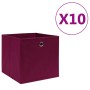 Cajas almacenaje 10 uds tela no tejida rojo oscuro 28x28x28 cm de vidaXL, Cestas para almacenaje - Ref: Foro24-325201, Precio...