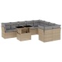 Gartensofa-Set mit 10-teiligen beigen Kissen aus synthetischem Rattan. von , Gartensets - Ref: Foro24-3266839, Preis: 689,16 ...