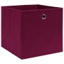 Cajas almacenaje 10 uds tela no tejida rojo oscuro 28x28x28 cm de vidaXL, Cestas para almacenaje - Ref: Foro24-325201, Precio...