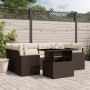 7-piece garden sofa set with brown PE rattan cushions by , Garden sets - Ref: Foro24-3267133, Price: 518,56 €, Discount: %